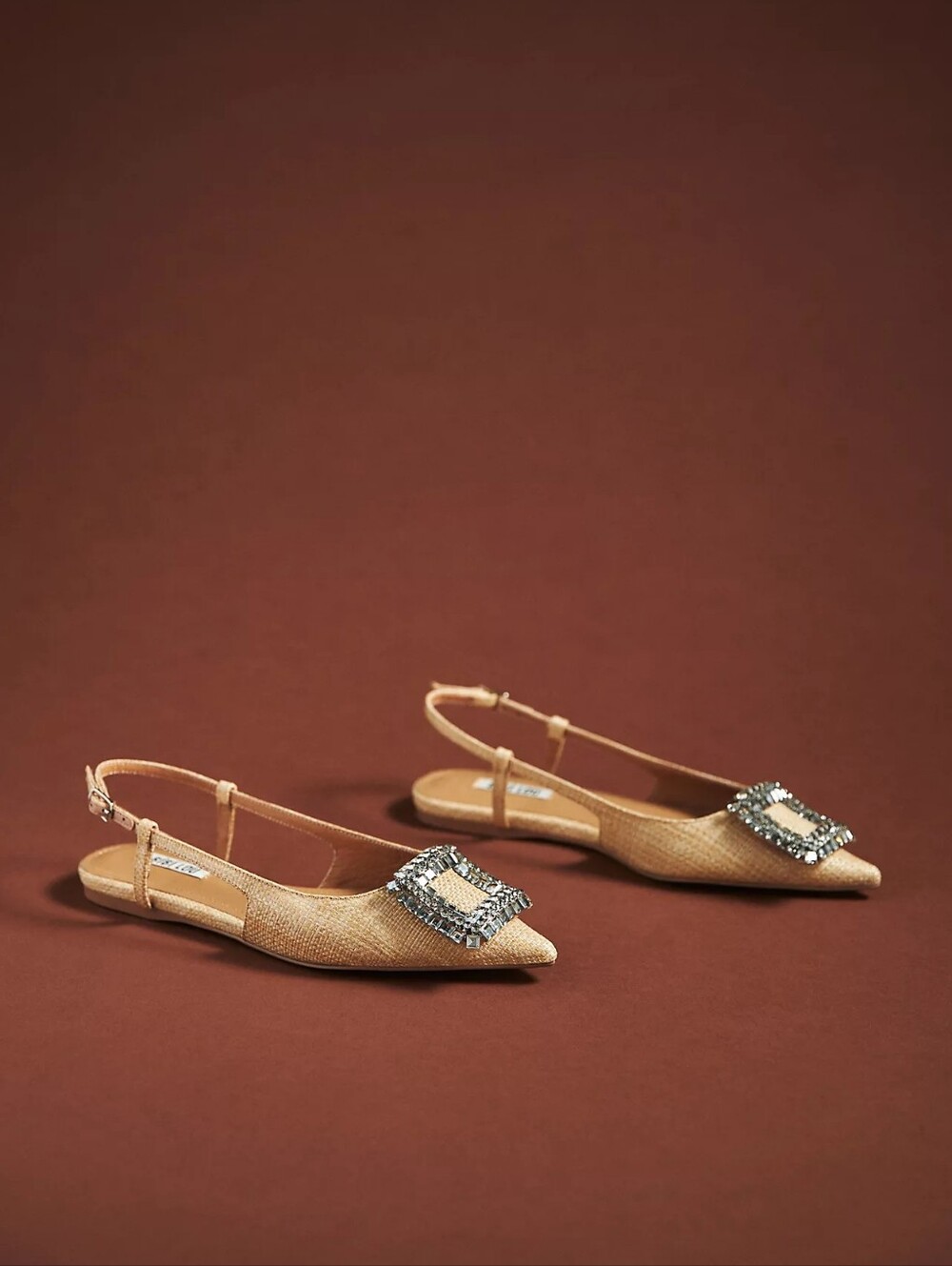 Anthropologie Bibi Lou Embellished Gem Wicker Pointed Flats - Size 9
